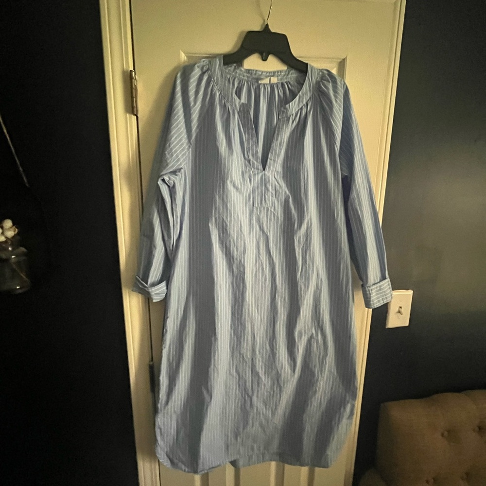 GAP Light Blue Pinstripe Midi Dress
